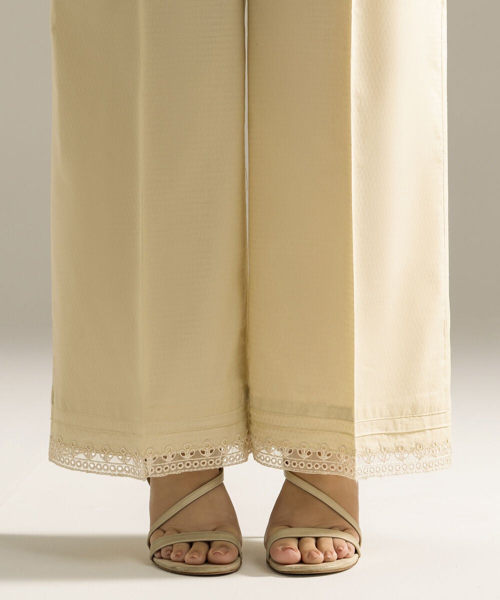 Embroidered Dobby Straight Pants — Sapphire view 4