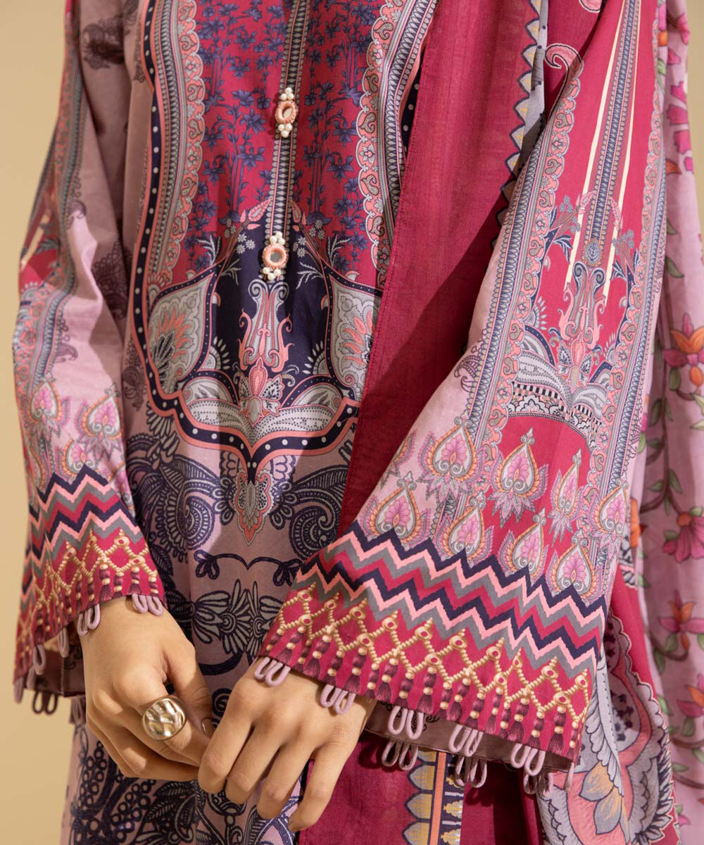 Womens Daily Unstitched 3 Piece - Printed Lawn Suit