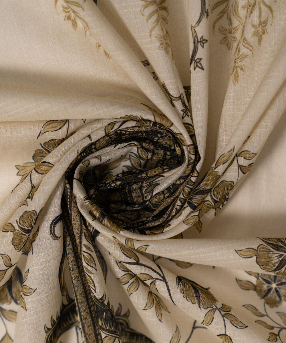Textured Voile Printed Beige Dupatta