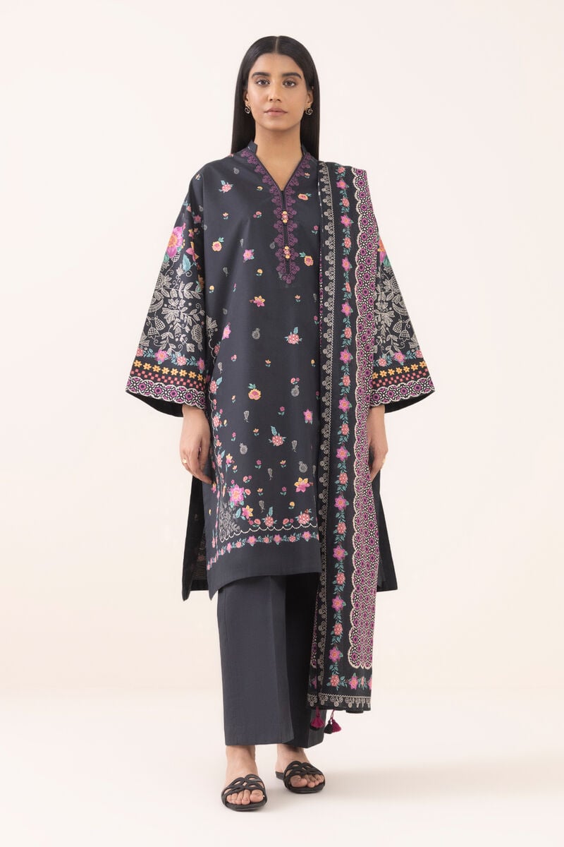 3 Piece - Printed Cotton Suit
