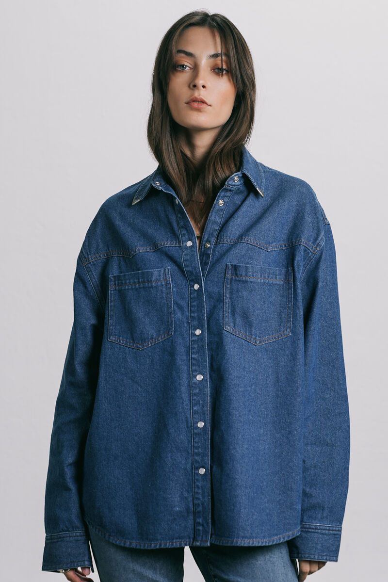 Metal Tipped Denim Shirt
