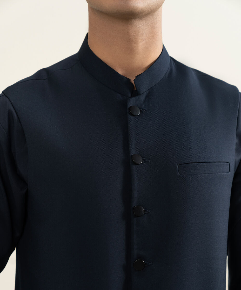 Men's navy Tropical Suiting Waistcoat