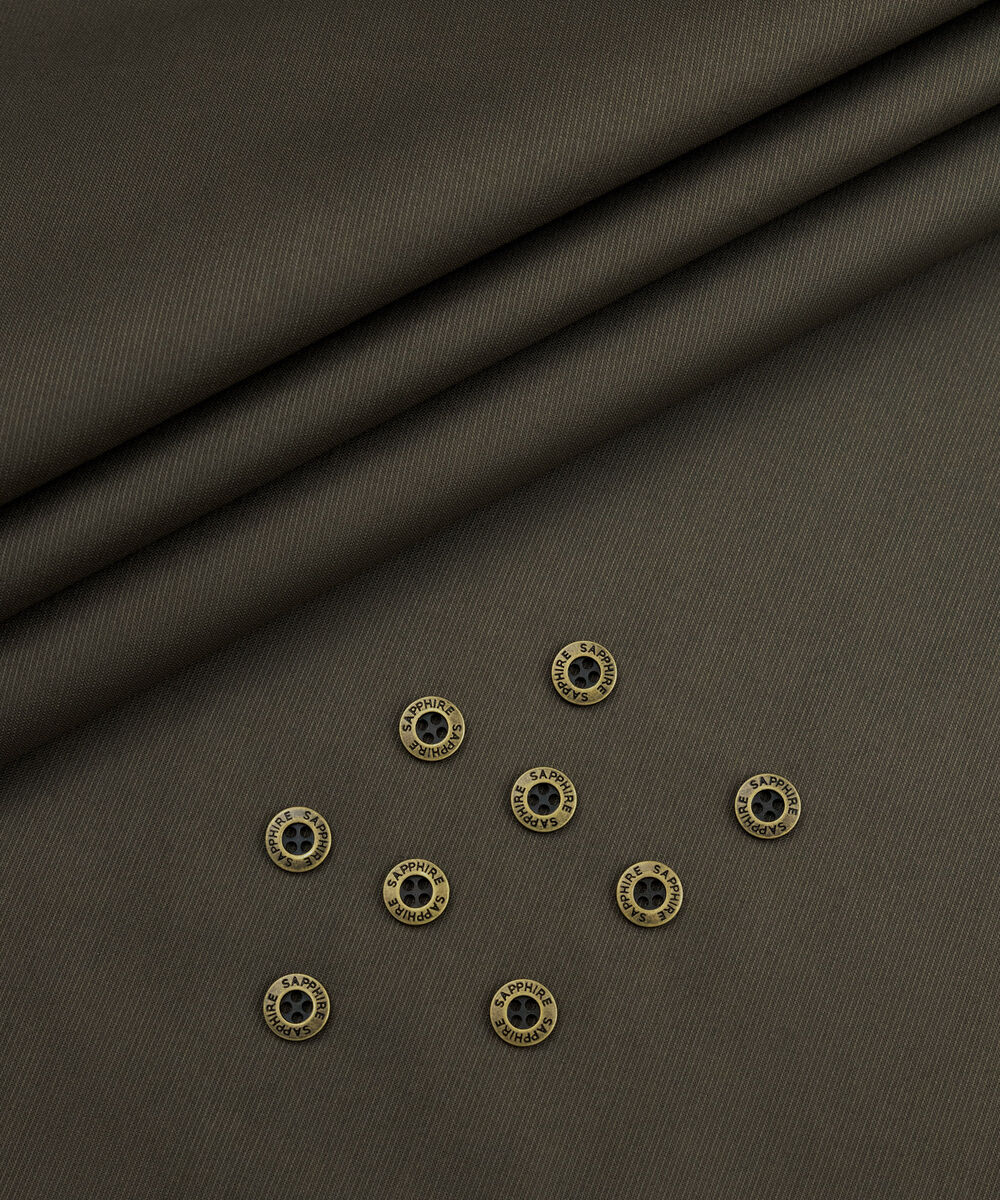 Men's Unstitched Two-Piece Olive Premium Cotton Dobby Suit