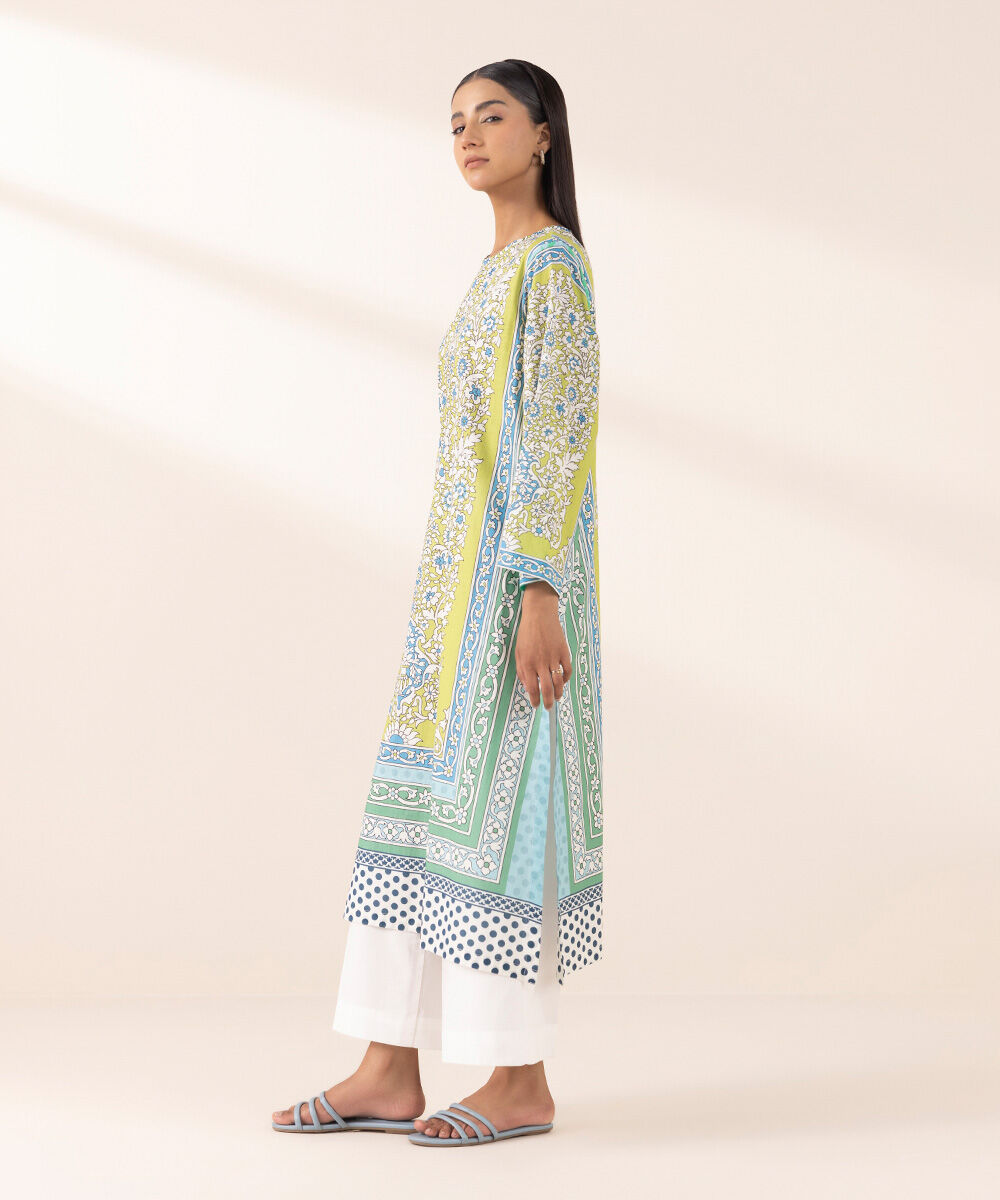 Women's Pret Cross Hatch Multi Printed A-Line Shirt