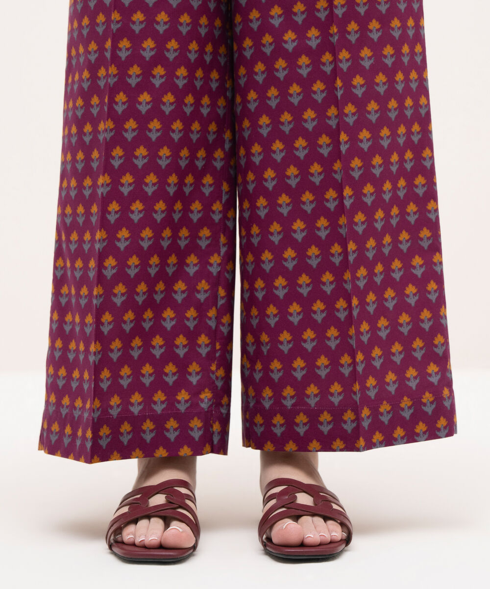 Women's RTW Cambric Purple Printed Culottes