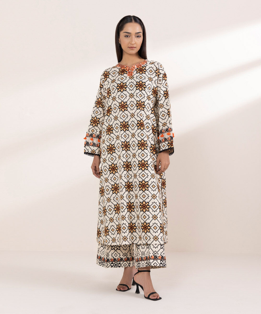 Women's RTW Cotton Viscose Multi Embroidered Boxy Shirt