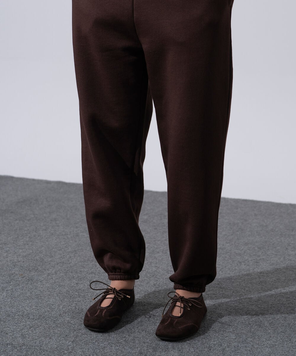 Women's Western Wear Brown Fleece Jogger Trousers