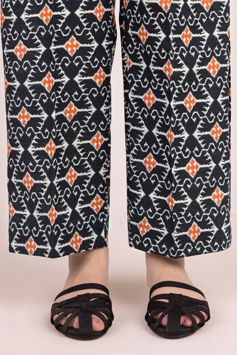 Printed Cotton Straight Pants