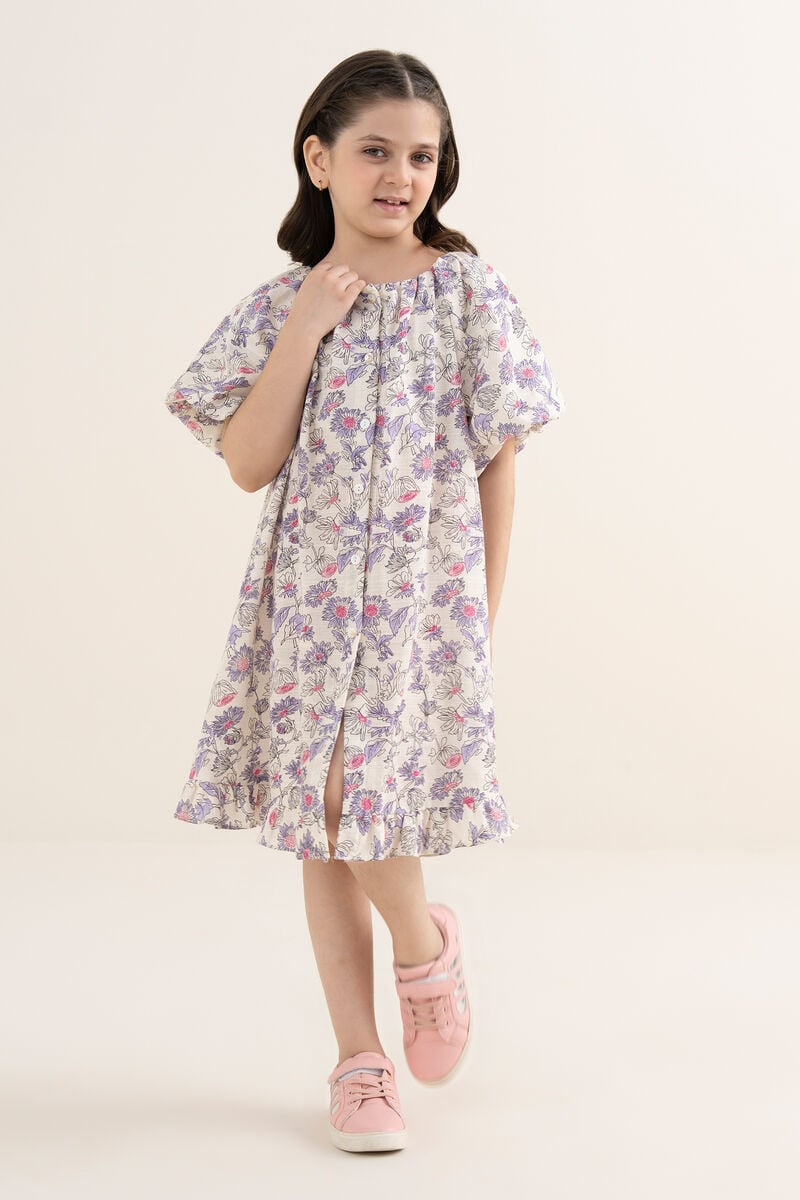 Printed Khaddar Dress