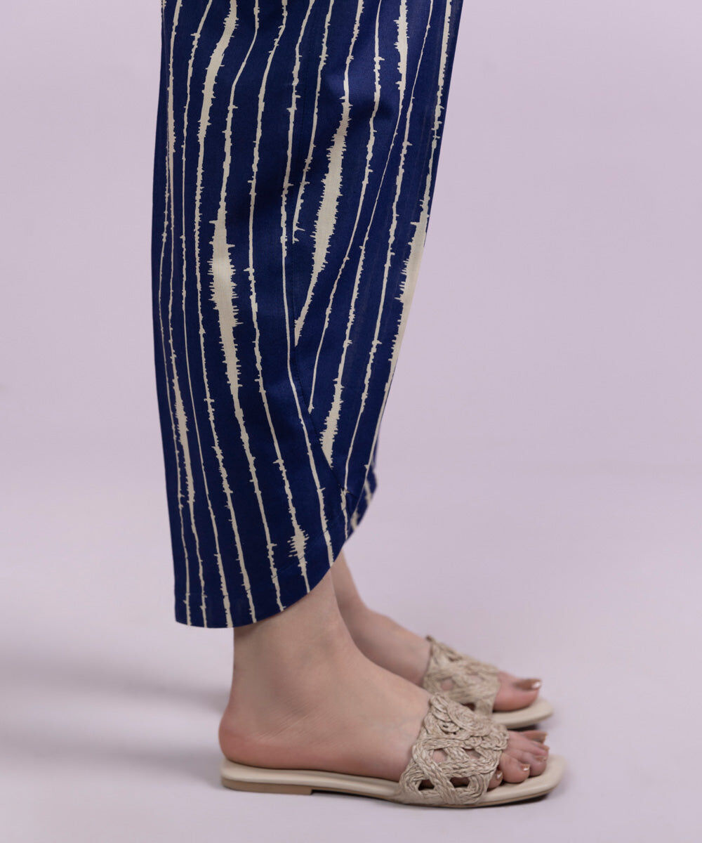 Women's Pret Cambric Printed Purple Shalwar