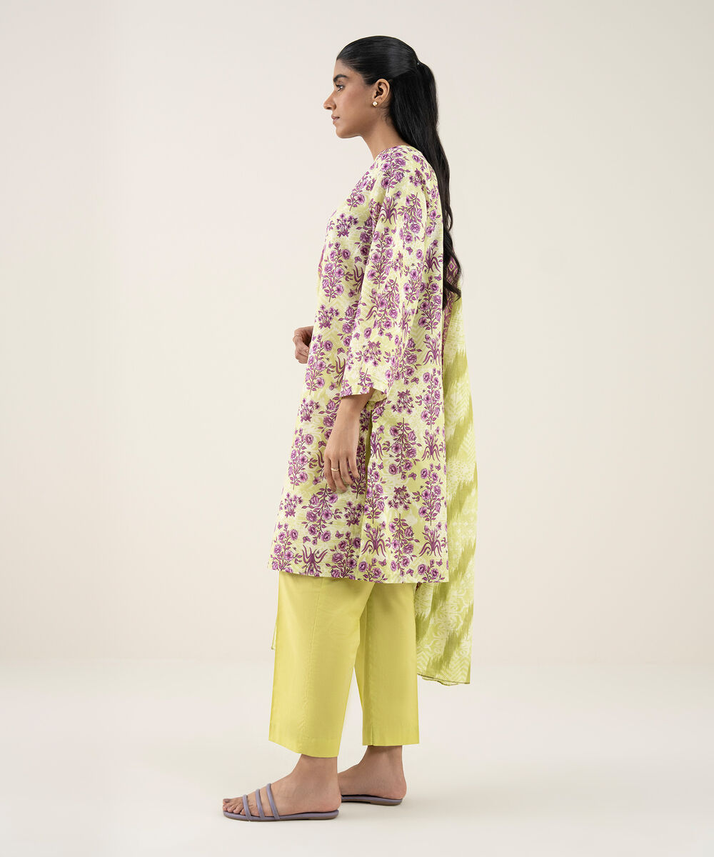 Women's Unstitched Lawn Printed Multi 3 Piece Suit