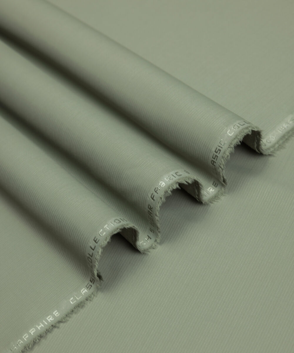 Men's Unstitched Two-Piece Light Olive Premium Wash & Wear Dobby Suit