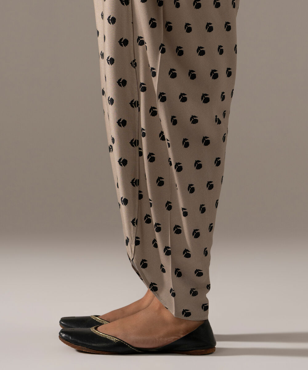 Women's RTW Viscose Marina Printed Grey Tulip Shalwar