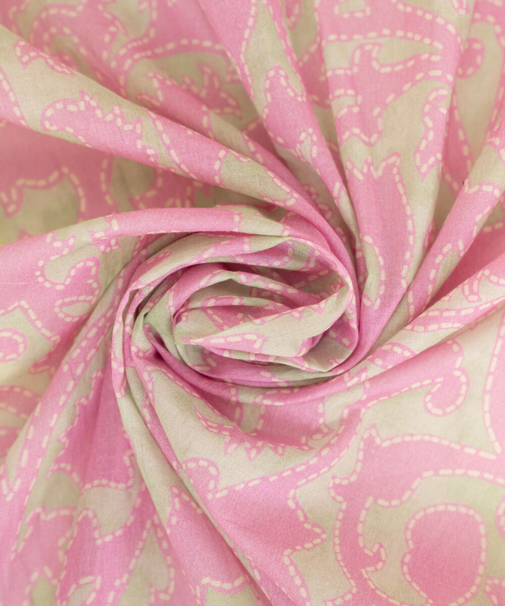 Fine Volie Pink Printed Dupatta