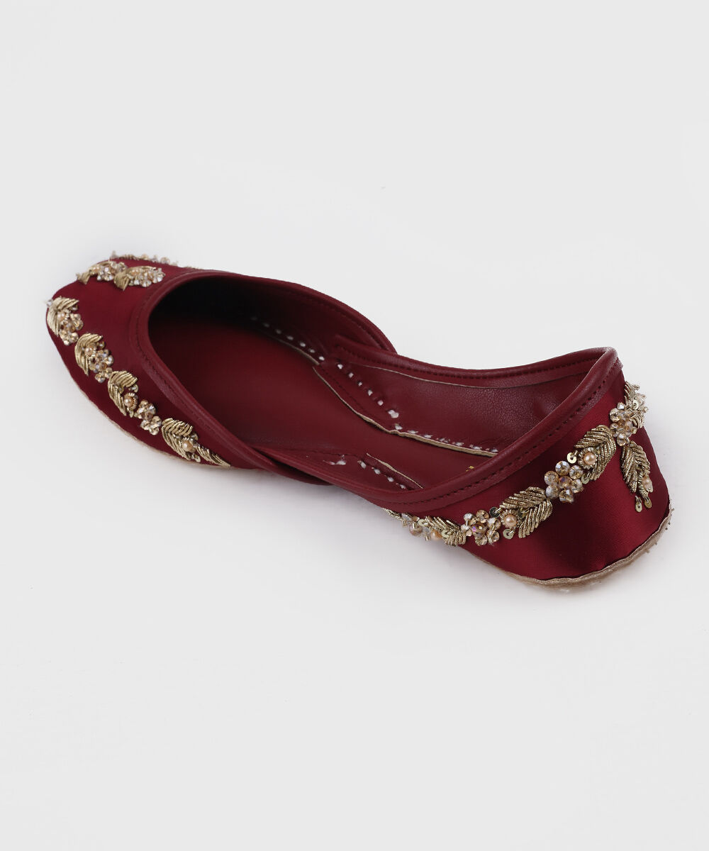 Woman - Red Embellished Khussas