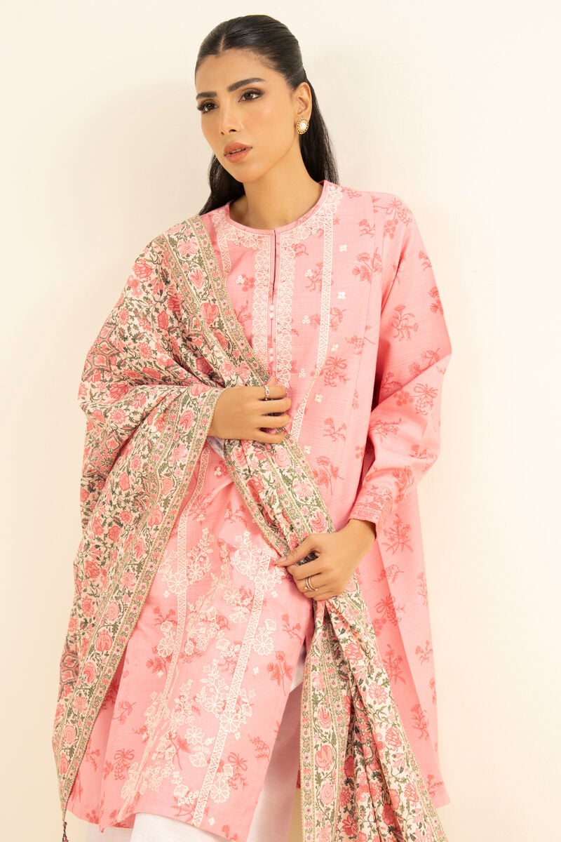 2 Piece - Embroidered Khaddar Suit