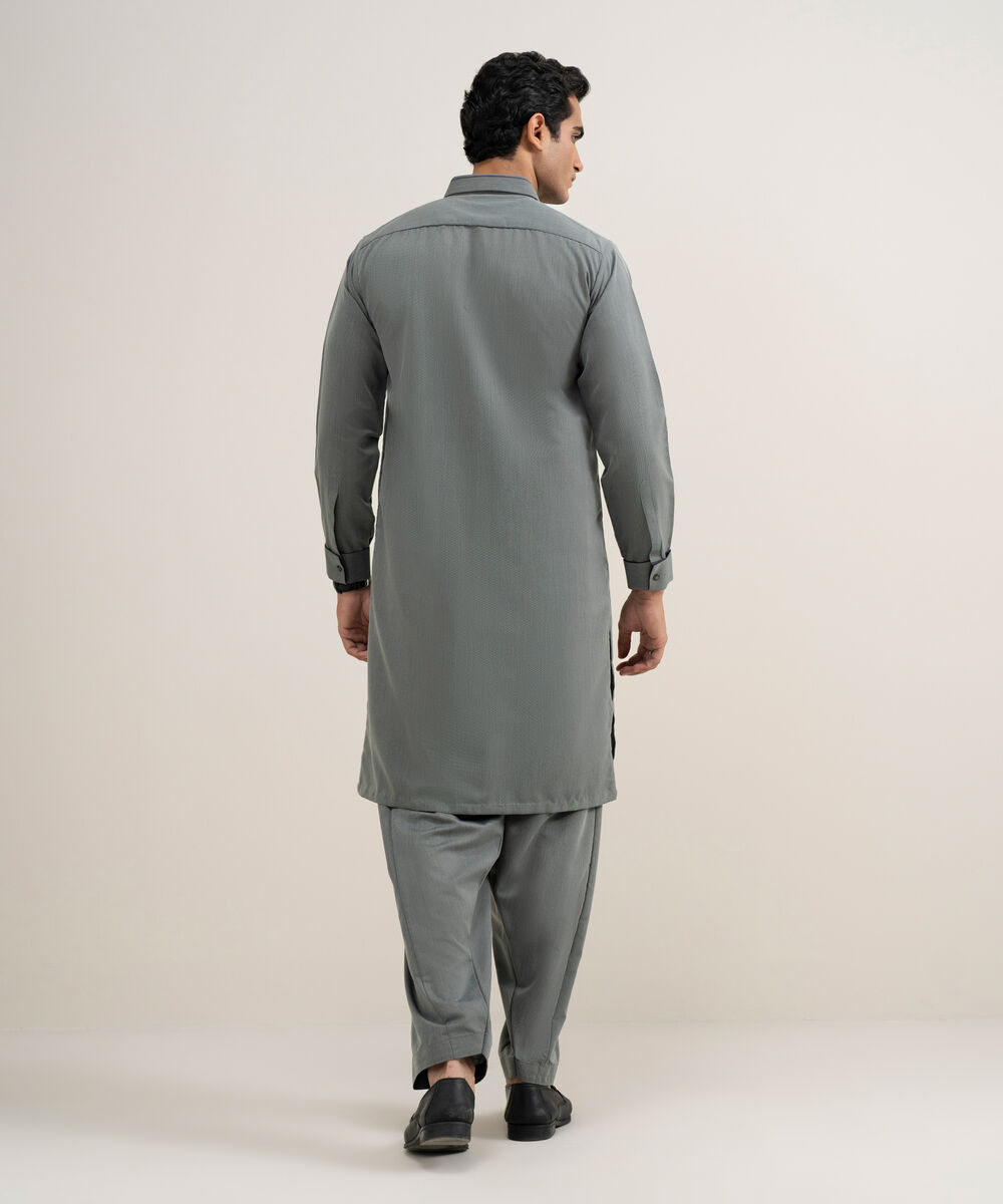 Men's Stitched Luxury Wash and Wear Grey Suit