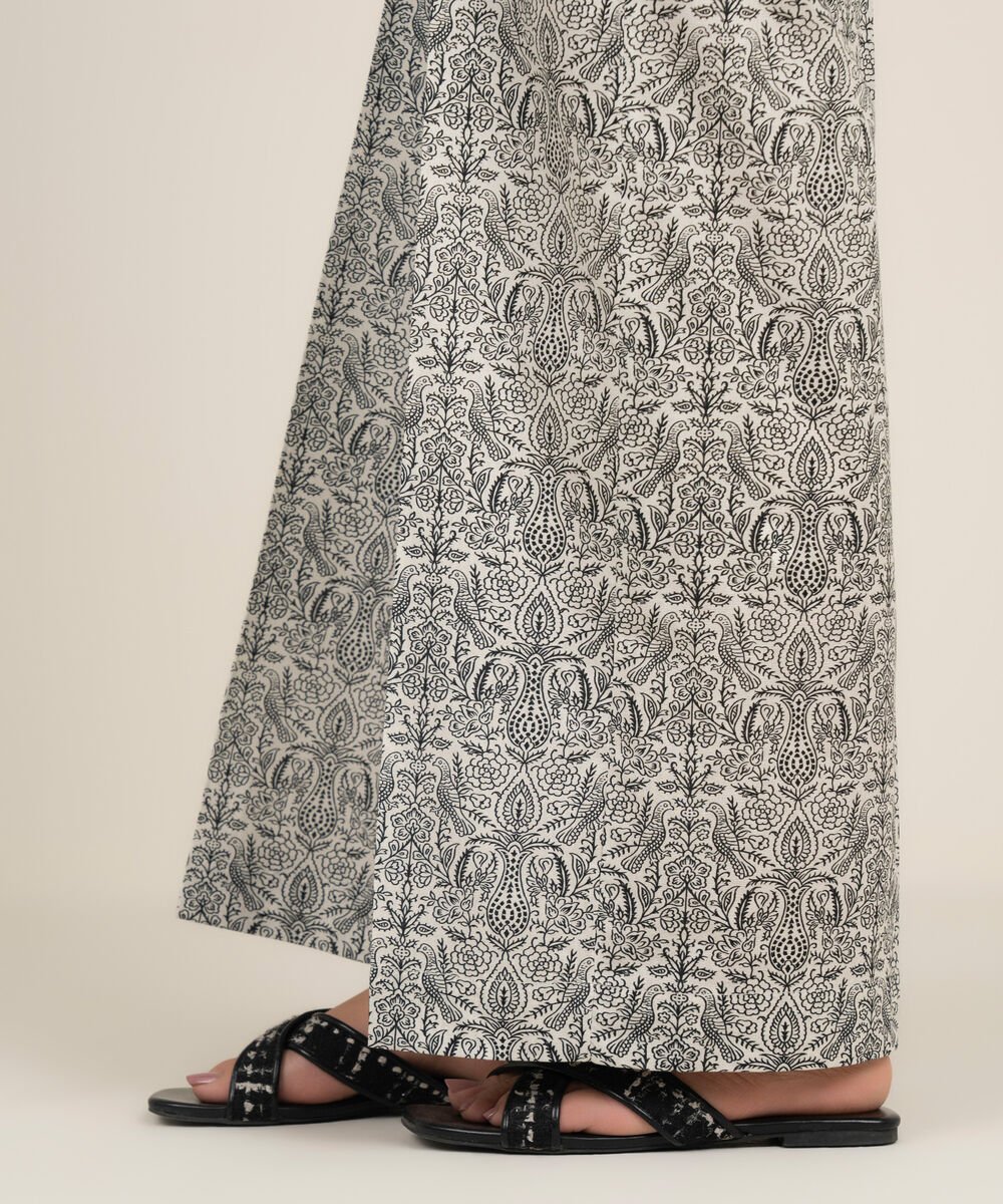 Women's RTW Cambric Printed White Culottes