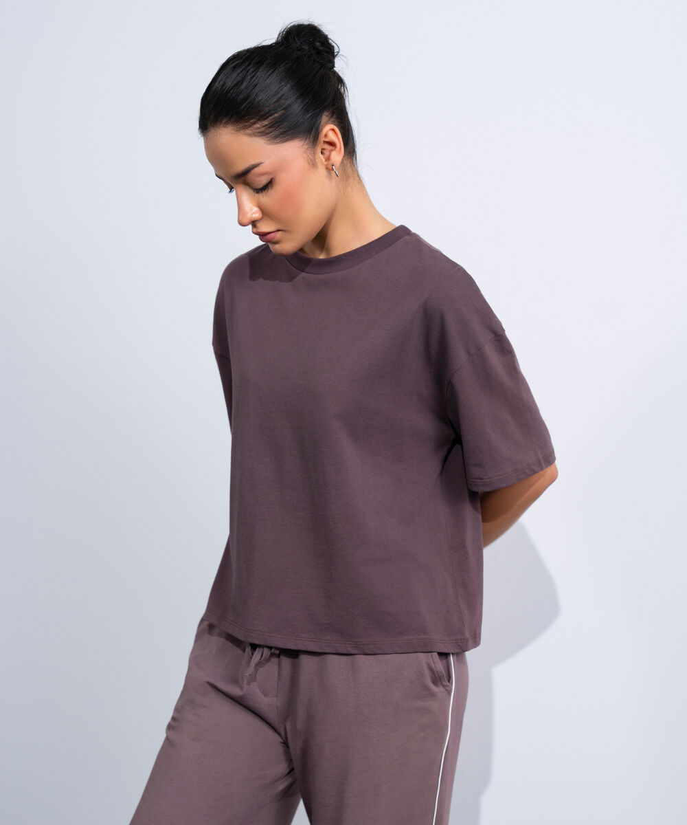 Women's Western Brown Loose Fit Supima T-Shirt