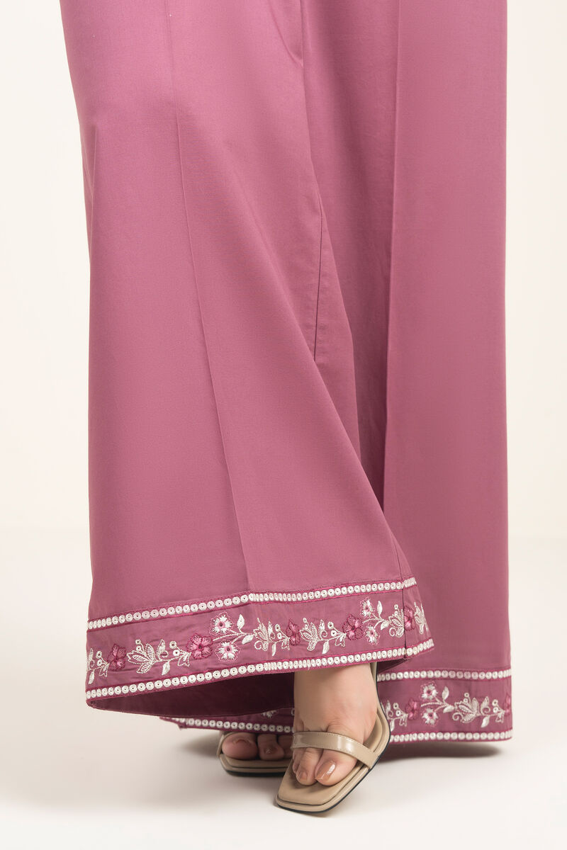 Embroidered Cambric Flared Pants