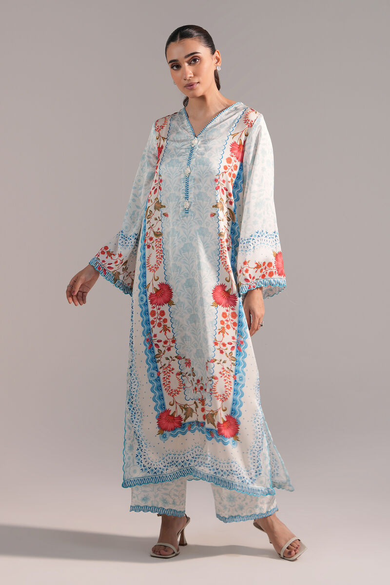 2 Piece - Printed Satin Suit