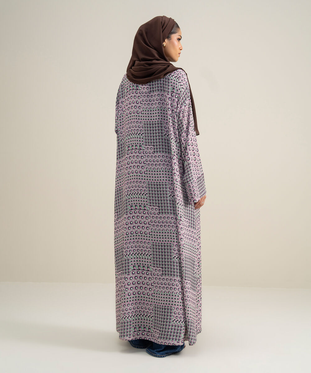Women's Polyester Multi Kimono Printed Abbaya Set