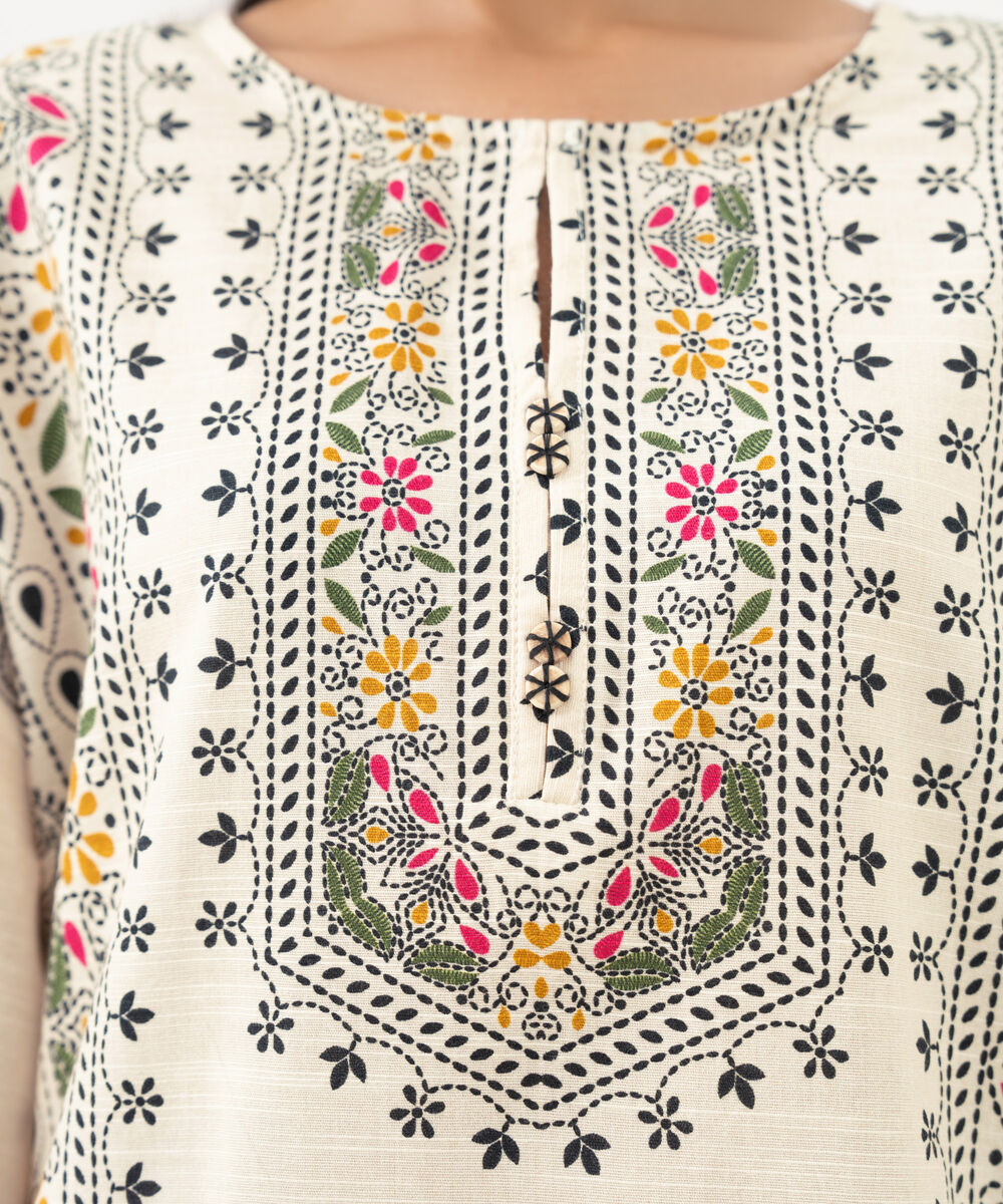 Women's RTW Cotton Printed Drop Shoulder Multi Shirt