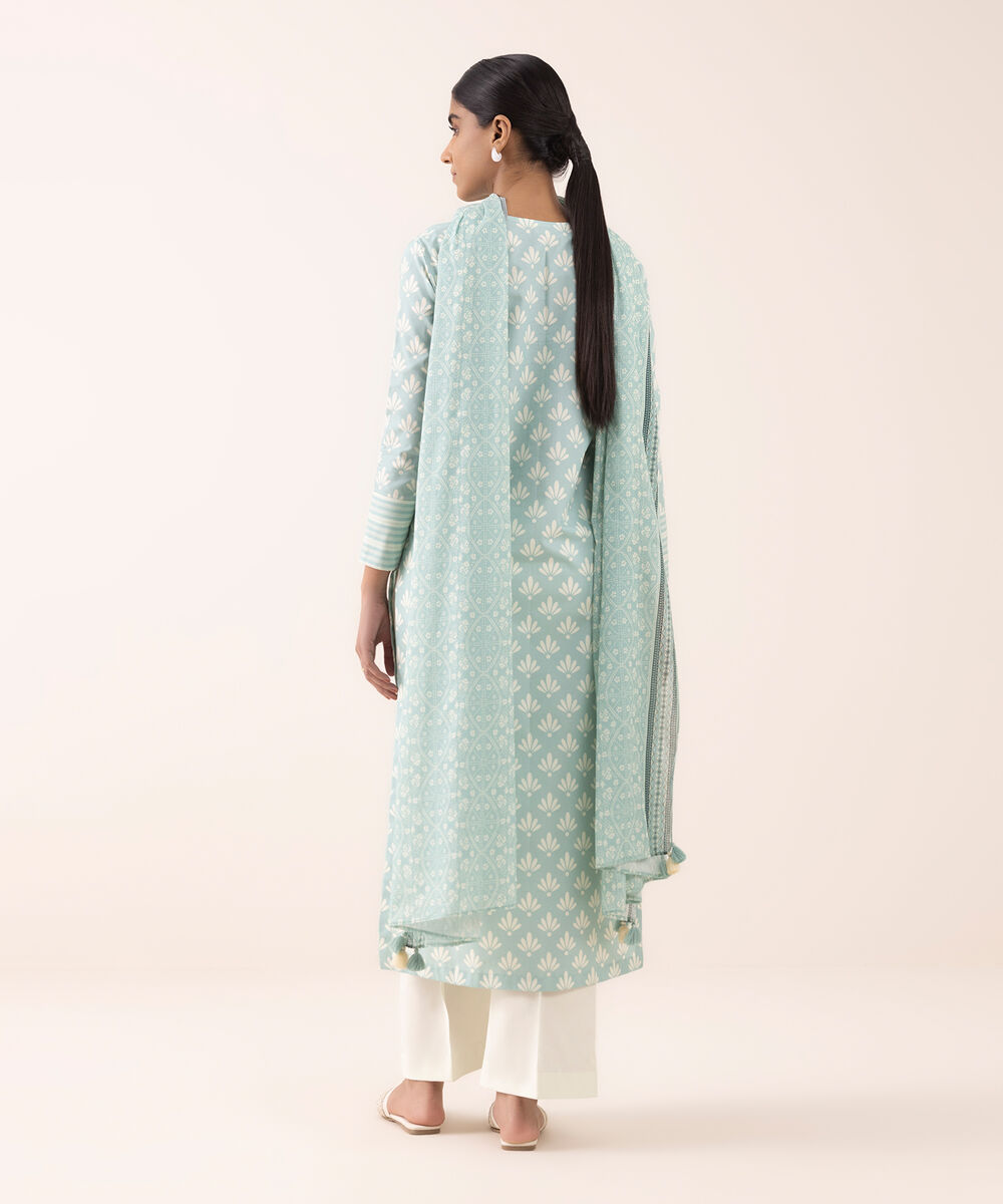 Women's Unstitched Cotton Printed Multi 2 Piece Suit