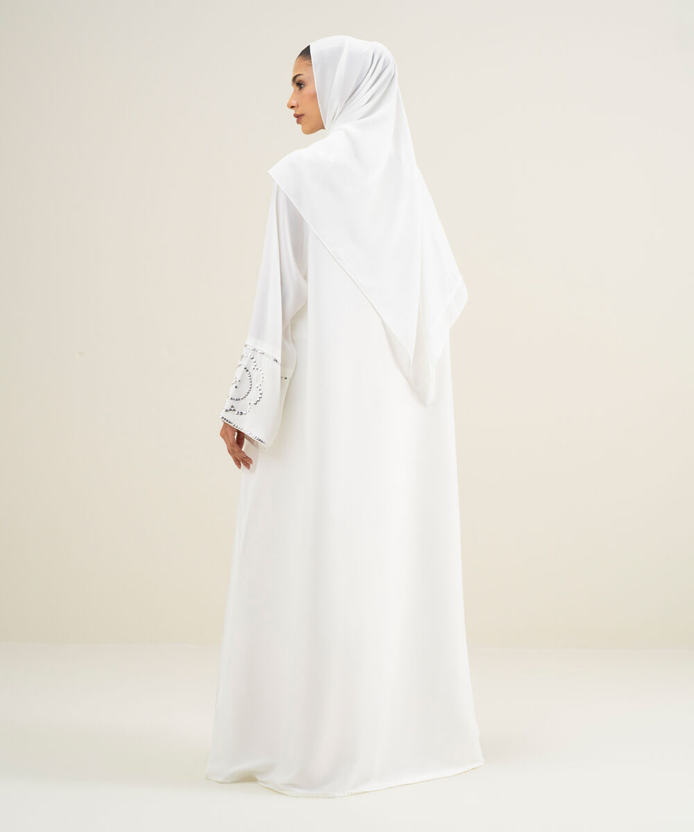 Women's White Raglan Abbaya Set