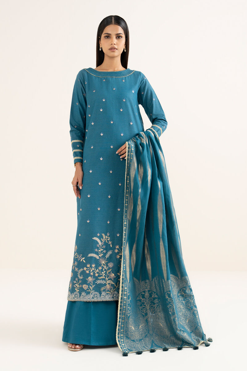 3 Piece - Embroidered Zari Khaddar Suit