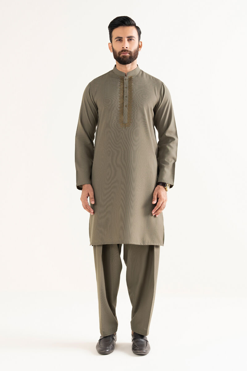 Embroidered Wash & Wear Suit