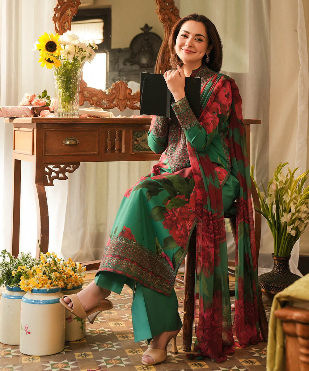 Woman - Multi 3 Piece - Embroidered Lawn Suit