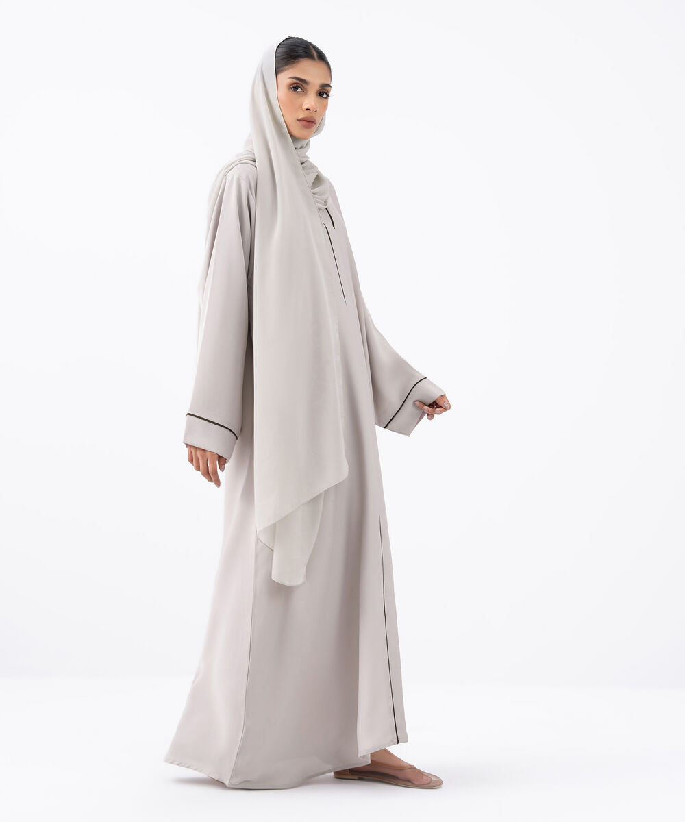 Women's Grey Polyester Abaya