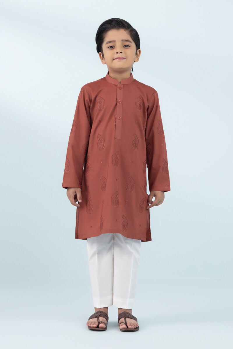 Schiffli Embroidered Cotton Kurta
