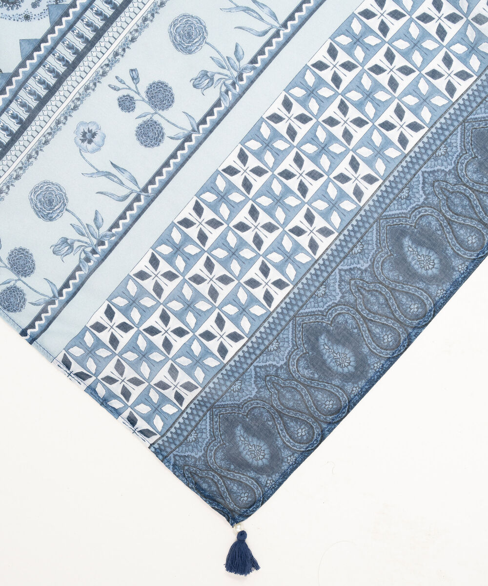 Lawn Printed Blue Dupatta