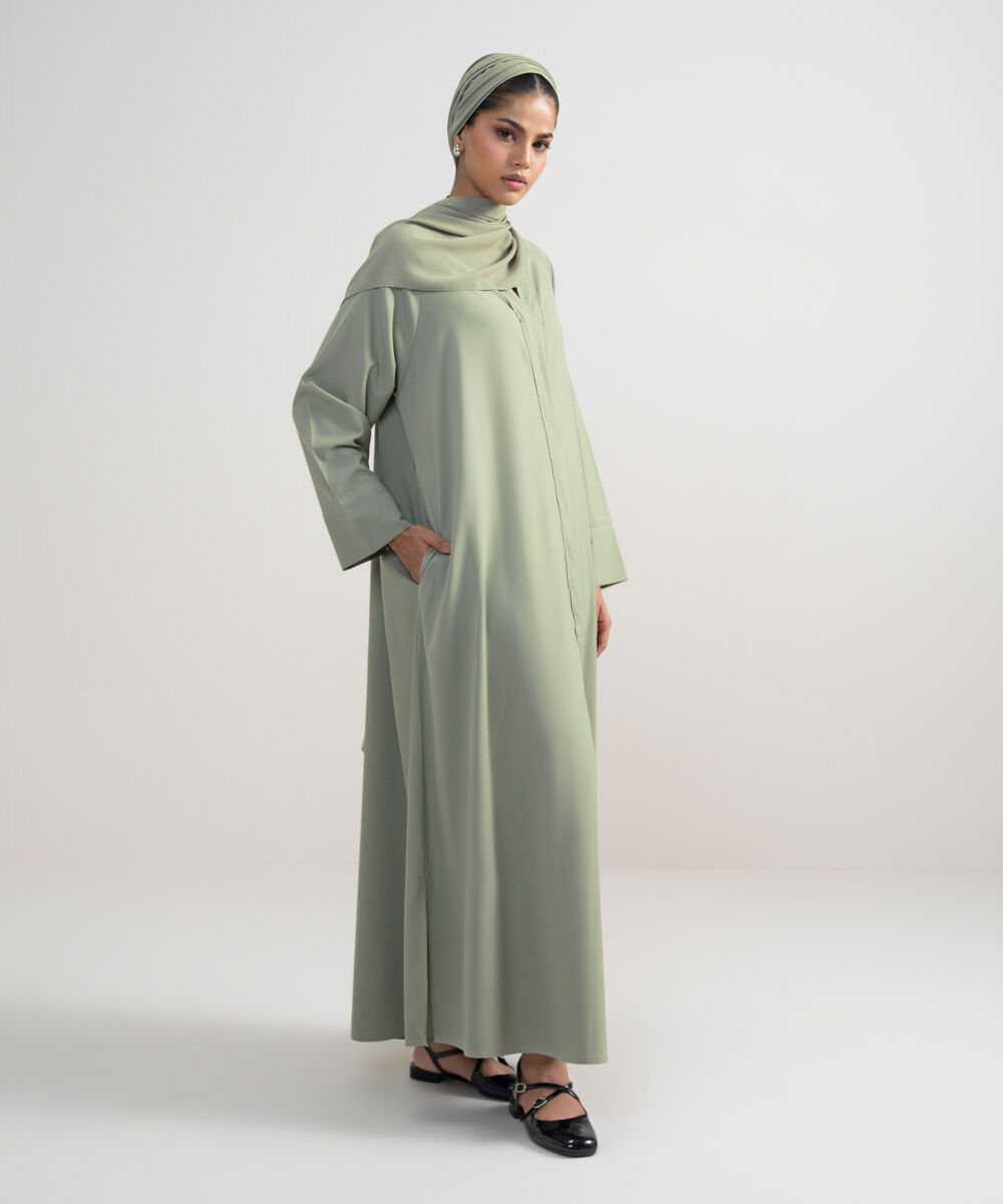 Women's Beige Raglan Abbaya Set