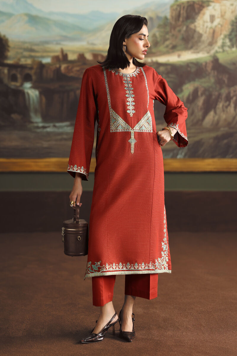 Embroidered Light Khaddar Shirt