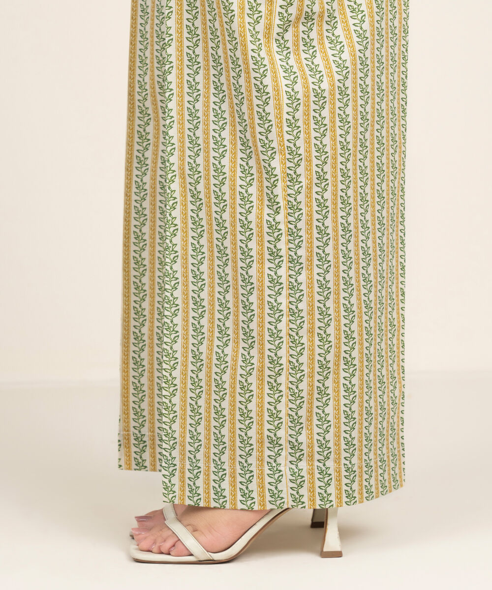 Women's RTW Cambric Printed Cream White Culottes