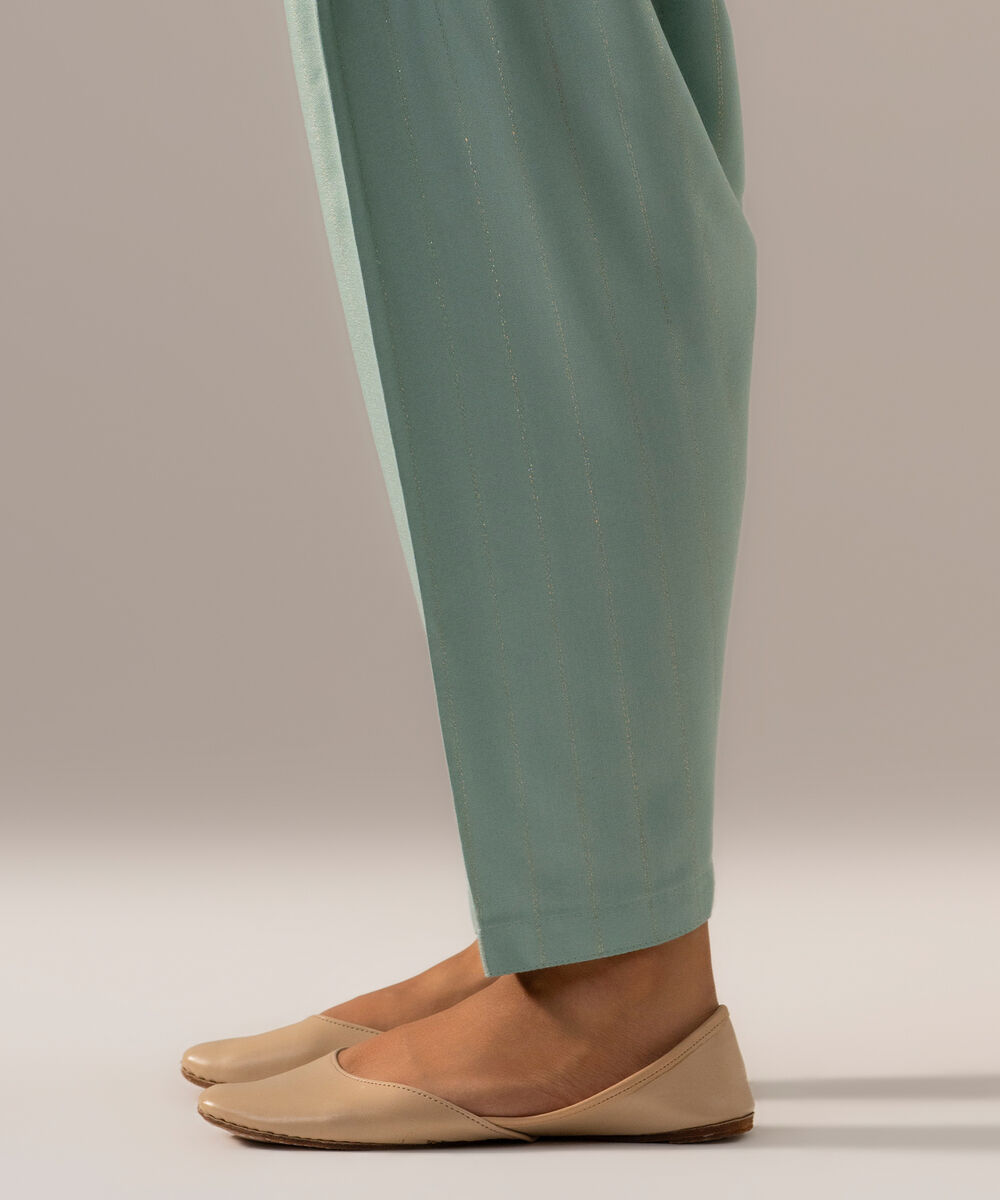 Women's RTW Dobby Crepe Lurix Solid Seaform Green Skinny Shalwar