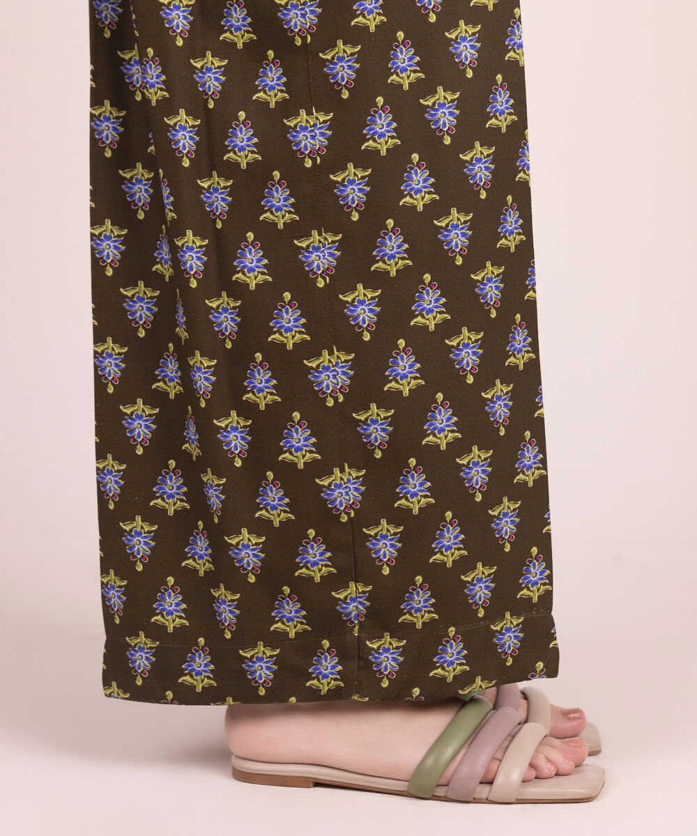 Women's RTW Arabic Dobby Printed Brown Culottes