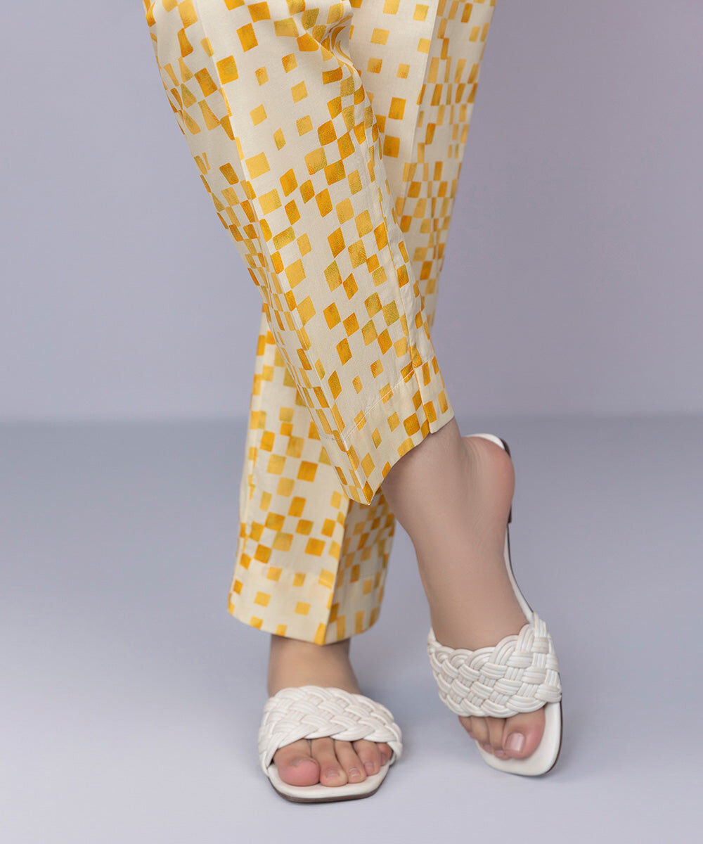 Women's Pret Cambric Yellow Cigarette Pants
