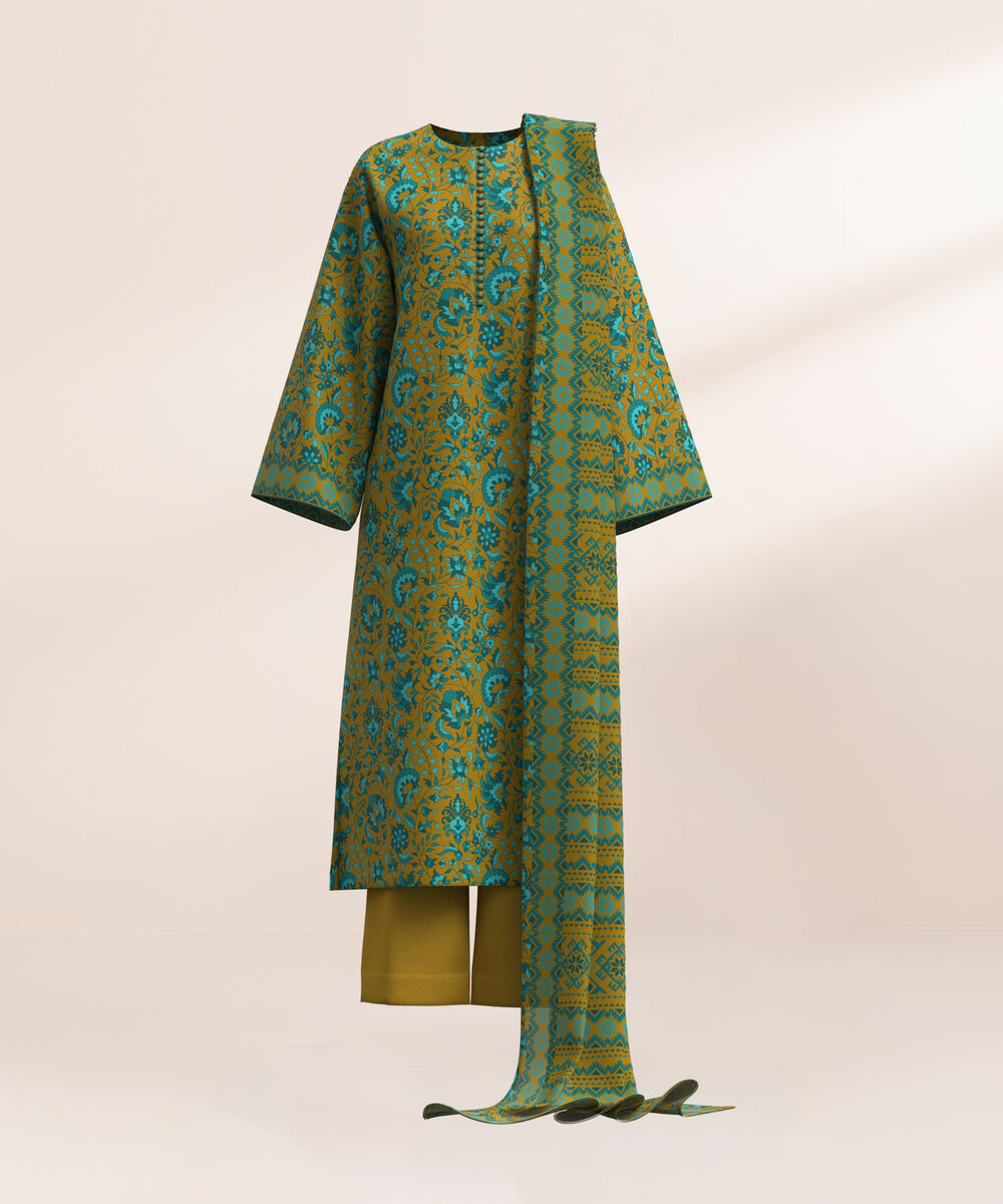 Women's Three Piece Printed Multi Lawn Suit