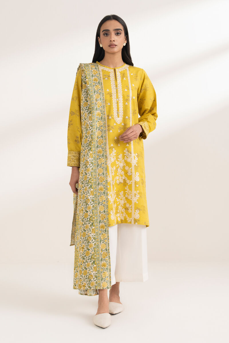 2 Piece - Embroidered Khaddar Suit
