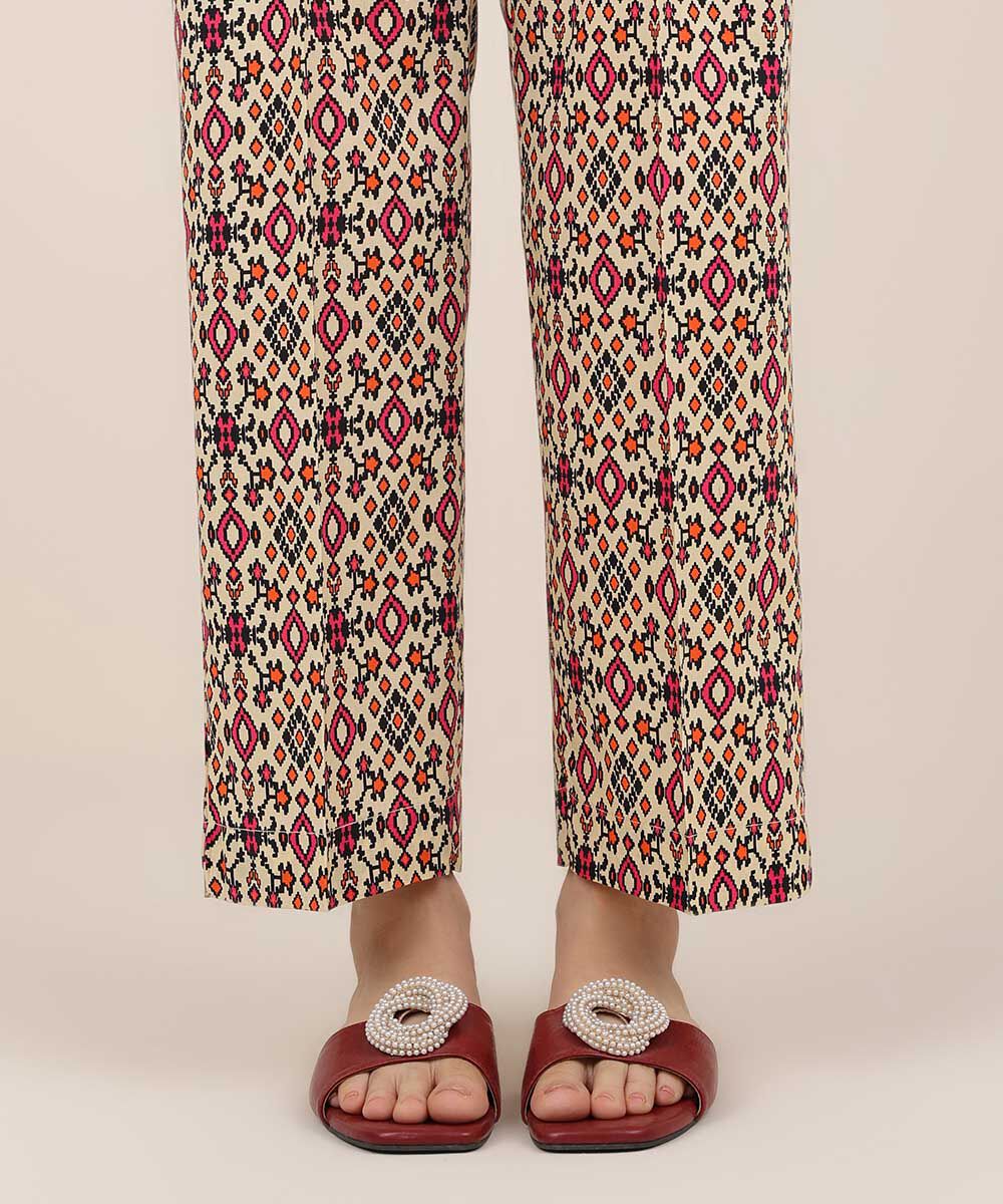 Women's RTW Cotton Viscose Multi Printed Straight Pants