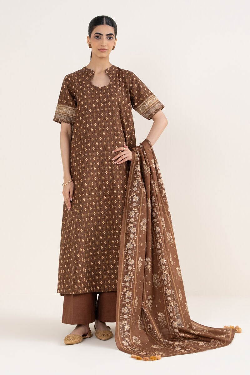 3 Piece - Printed Khaddar Suit
