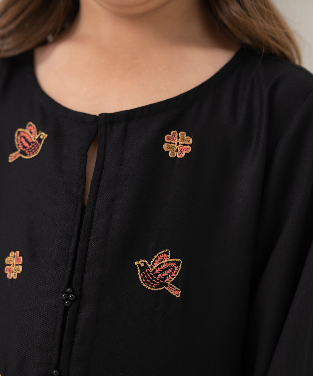 Girls Bedford Embroidered Black 2 Piece Suit