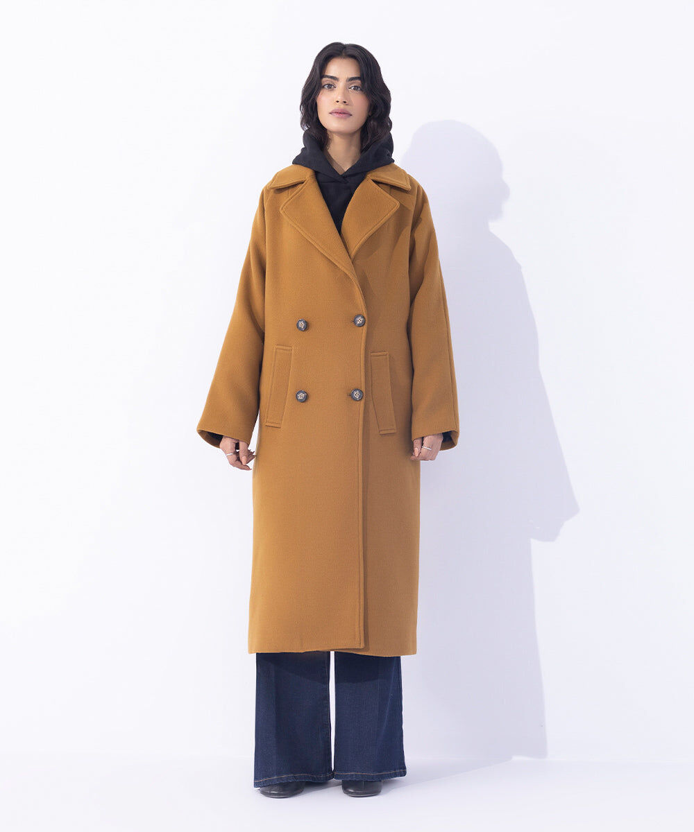 Woman - Brown Oversized Raglan Coat