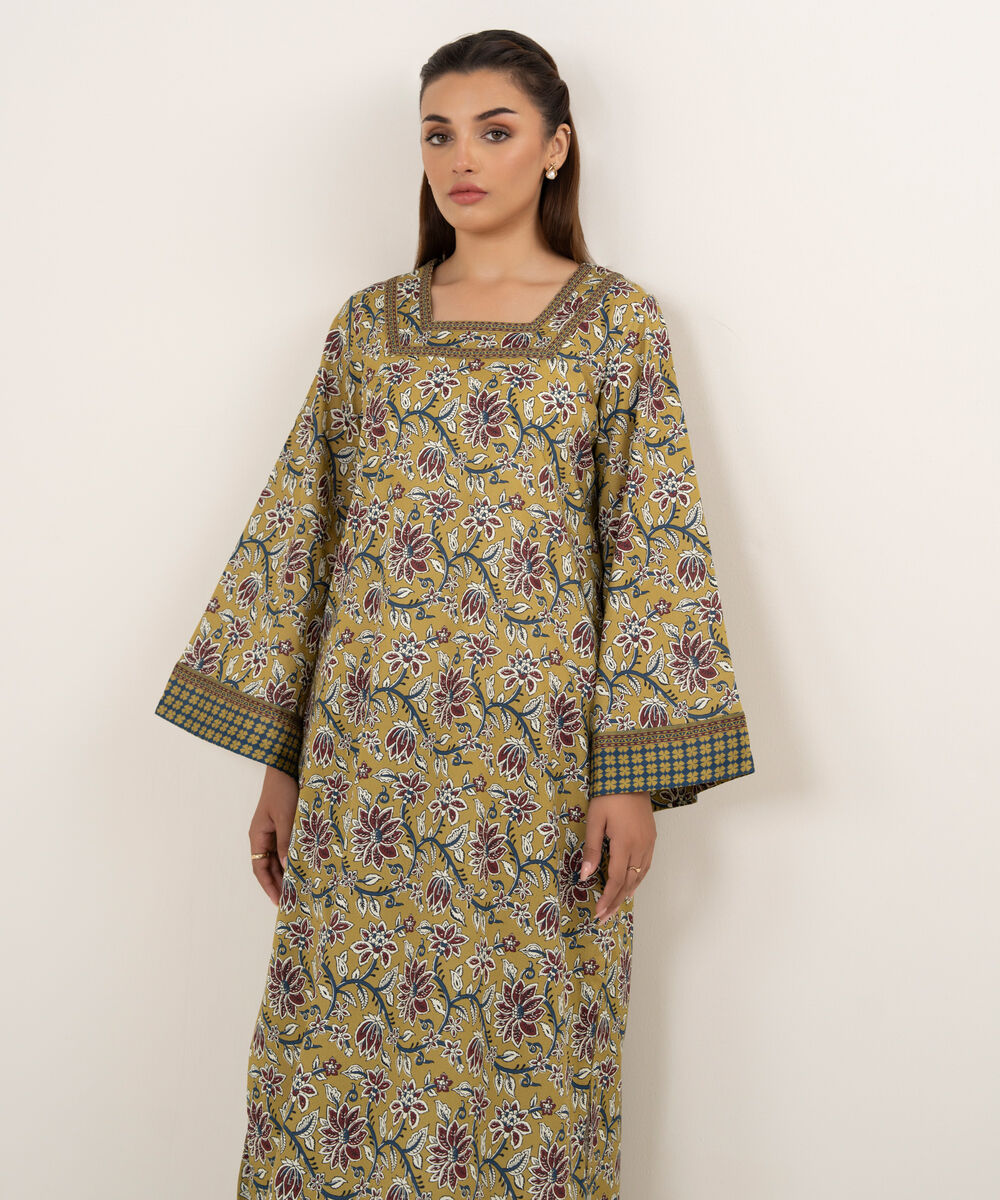 Women's Unstitched Cotton Printed Multi 2 Piece Suit