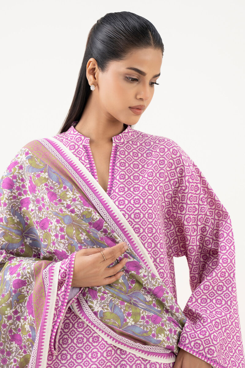 2 Piece - Printed Light Khaddar  Suit