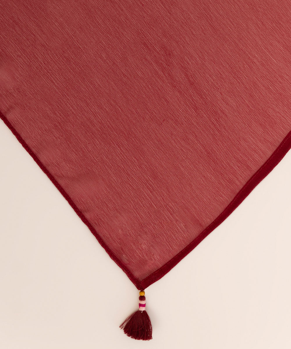 Blended Chiffon Red Solid Dupatta